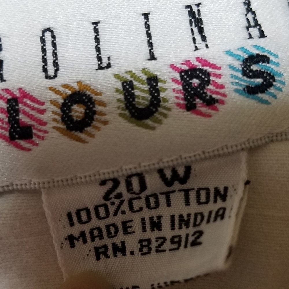 Vintage 80s Carolina Colours 11 White Blue Red Heart Denim V-neck Button Up Top - Picture 13 of 13